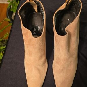 Vaneli Women's Tan Suede Ankle Booties